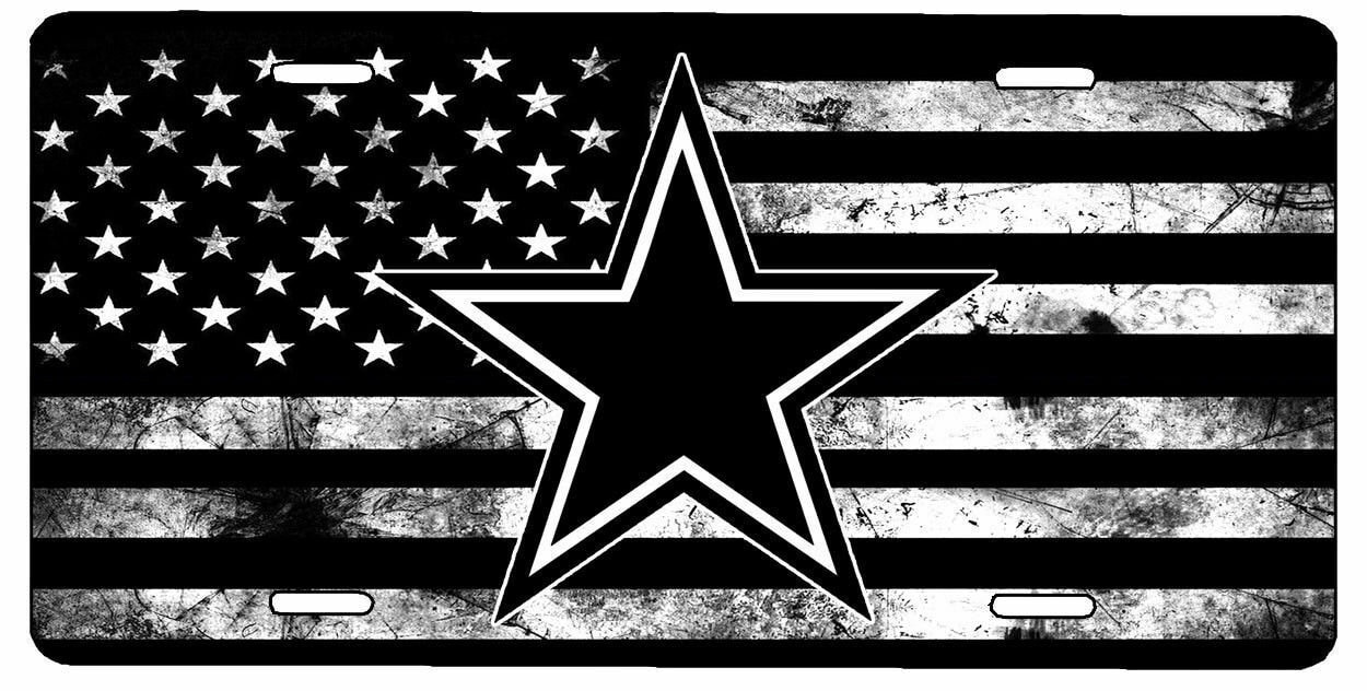 American Flag Tactical Dallas License Plate Aluminum Signs Summer Gift