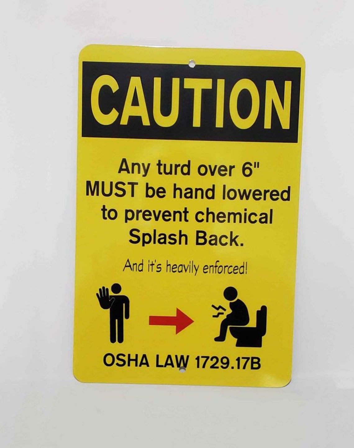 Warning Osha Law Turd Bathroom Outhouse Aluminum Signs Summer Etsy