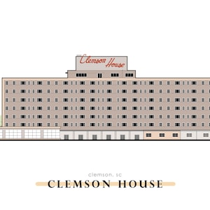 Clemson Print; Clemson House; Clemson Illustration; Choose Size 5x7, 8x10; Clemson Artist; Clemson University; Memorabilia