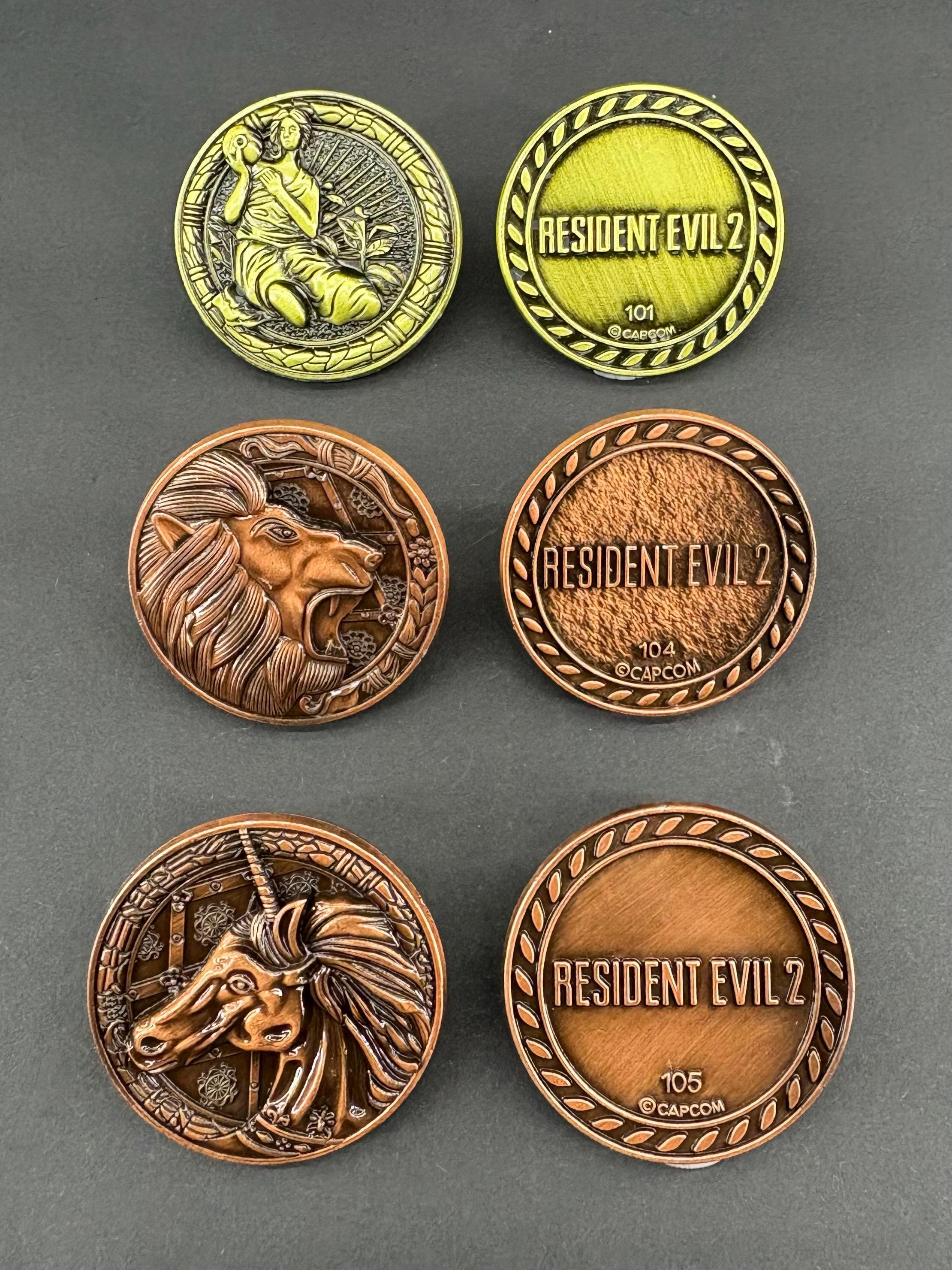 Resident Evil Medallion/coins (lion, Unicorn Maiden) (great