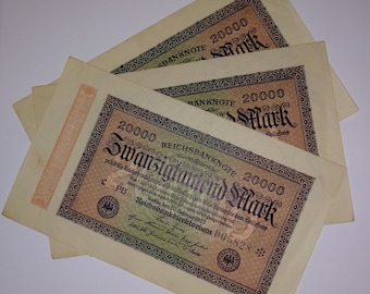 1922 年ドイツ帝国紙幣 10,000 マルク小額紙幣、未流通紙幣 - Etsy 日本