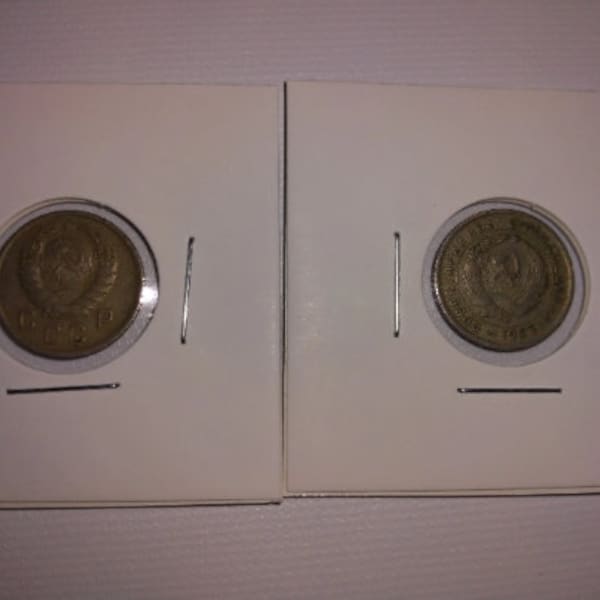 Pair of USSR 10 kopeks Soviet Union Coins - 1932 and 1938