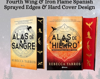 Fourth Wing Alas de Sangre and Alas de Hierro Spanish Version Sprayed Edges, Rebecca Yoros Book Cover, Fourth Wing Special Edition