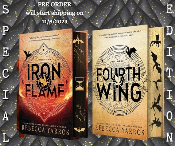 Iron Flame PRE ORDER Sprayed Edges, Rebecca Yoros Book Cover , Basgiath War  College Merch , Fourth Wing Special Edition Dragon Rider 