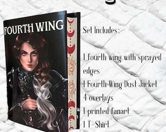 Fourth Wing Gift Set Dust Jacket, Sprayed Edges, Rebecca Yoros Shirt, Violet Sorrengail, Tairn, Andarna Fanart Overlays Basgiath War College