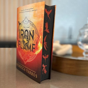 Iron Flame Red Dragons Sprayed Edges, Rebecca Yoros Book Cover , Basgiath War College Merch, First Edition Book