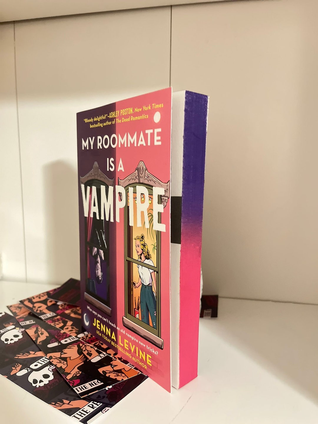 My Roommate is a Vampire Stenciled Sprayed Edges Book Lovers Painted Pages Painted Book Edges