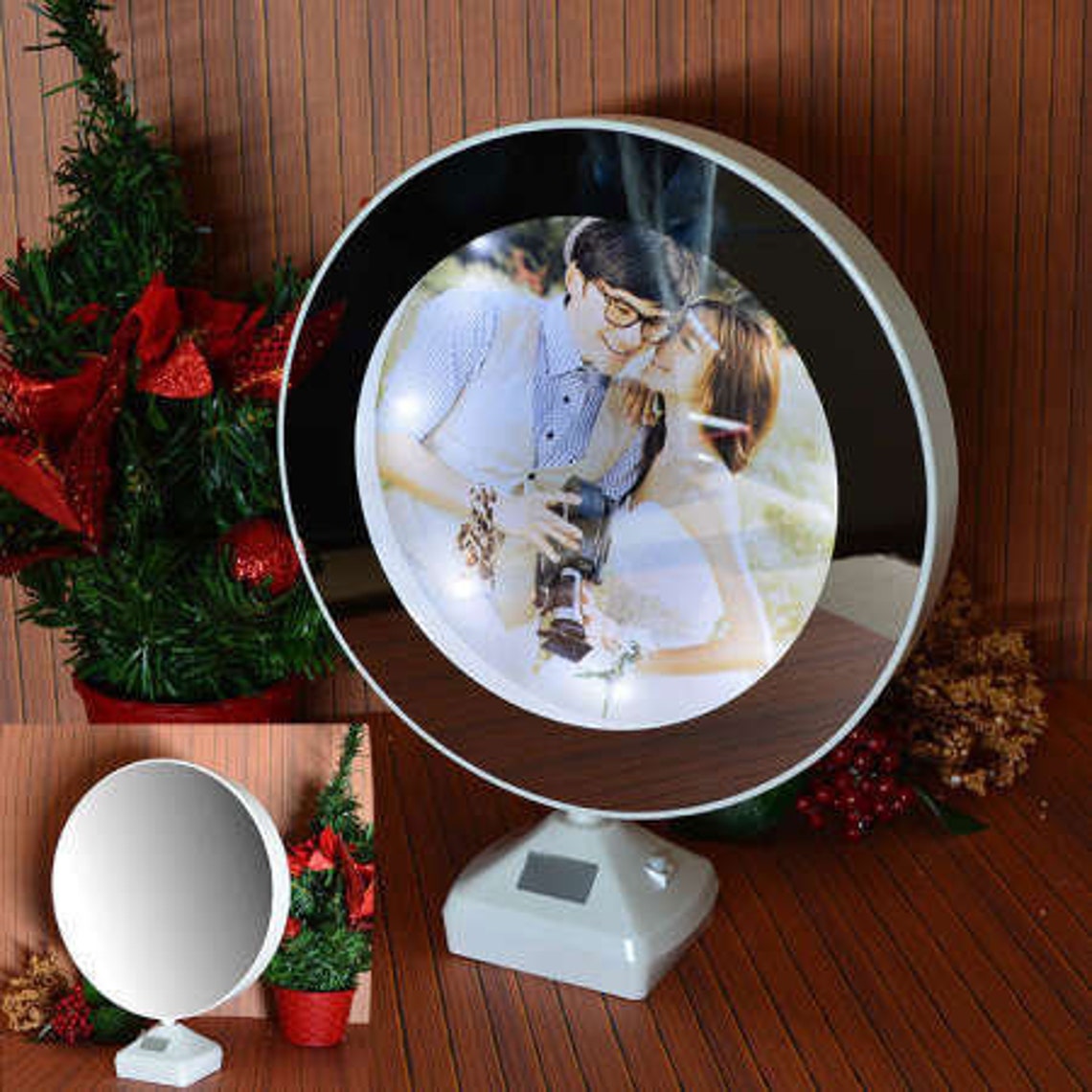 Round Magic Mirror Photo Frame Magic Photo Birthday Gift Christmas Gift