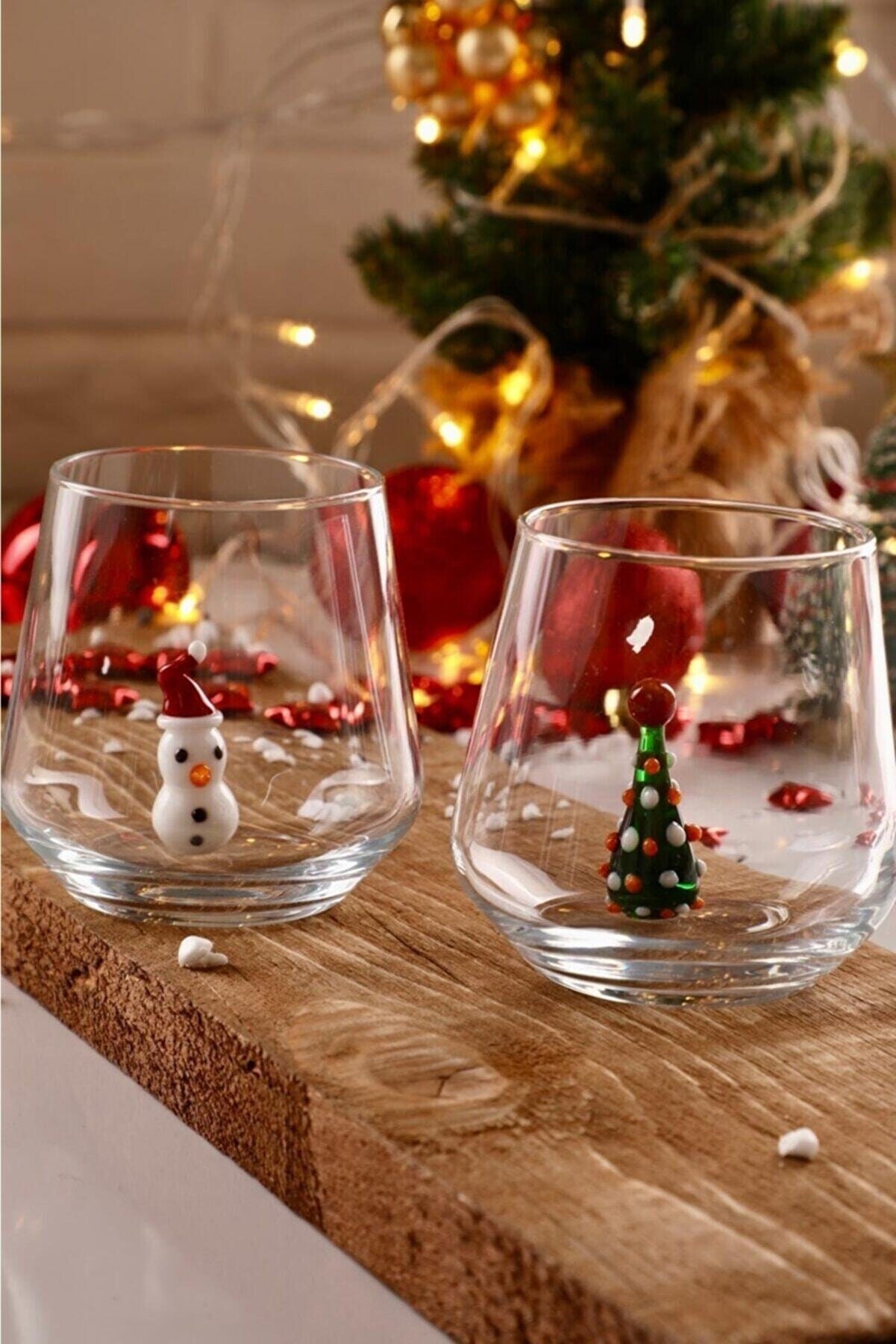 Christmas Theme Drinking Glass Set of 6 – MiniZooUSA