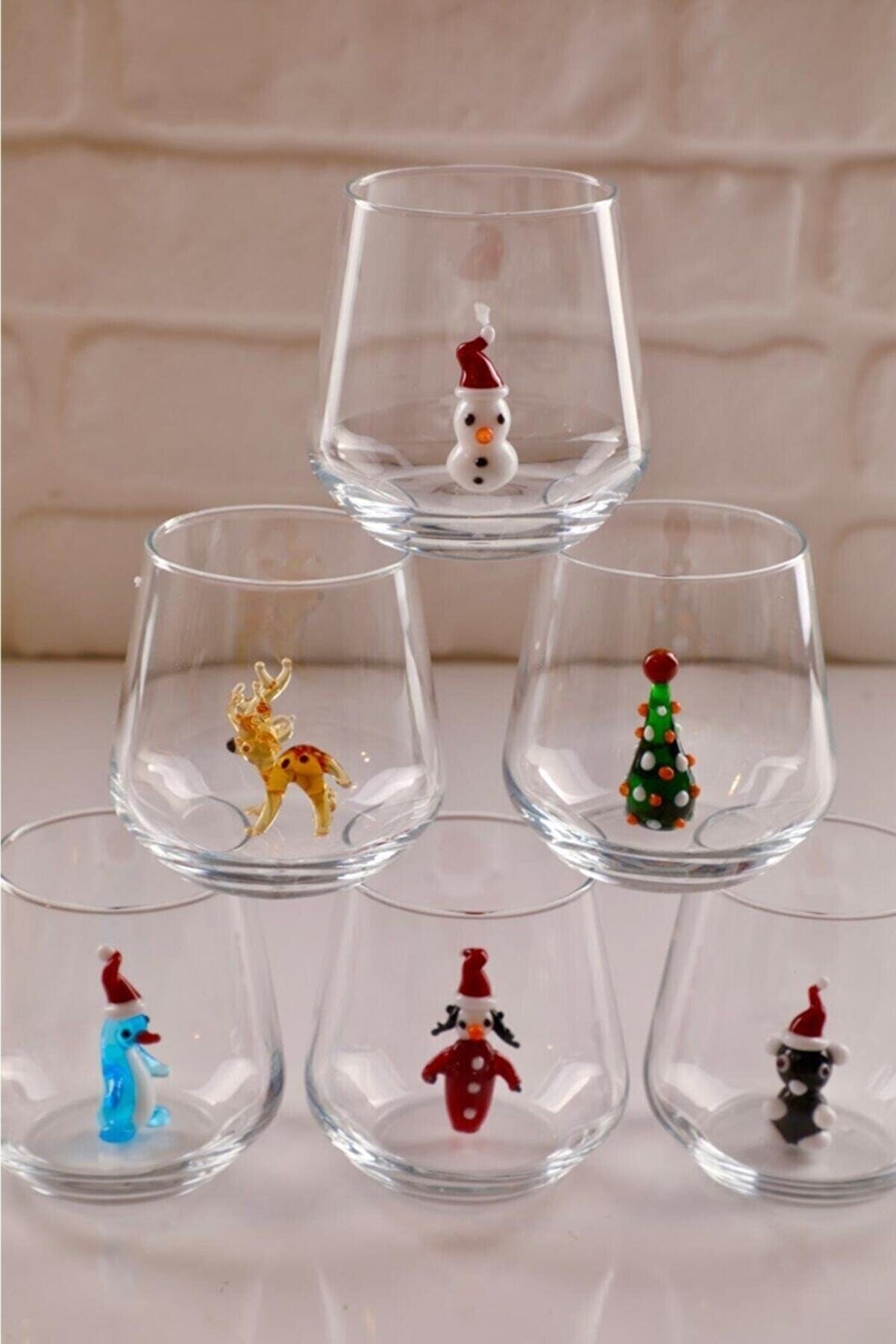 Christmas Brass Tone Stemless Wine Drinking Glasses, Glass Drinkware C –  MyGift