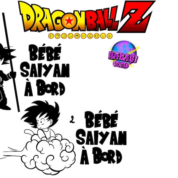 Stickers Goku Dragon ball z voiture bébé