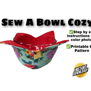 Printable Charm Square Soup Bowl Cozy Tutorial PDF Pattern - Super
