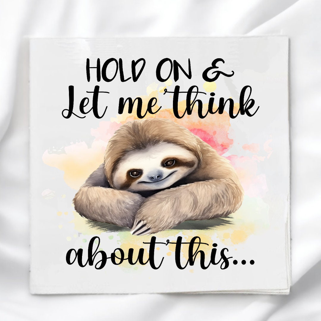 Fabric Panel, Funny Humor Sloth Fabric Block for Quilting and Sewing ...