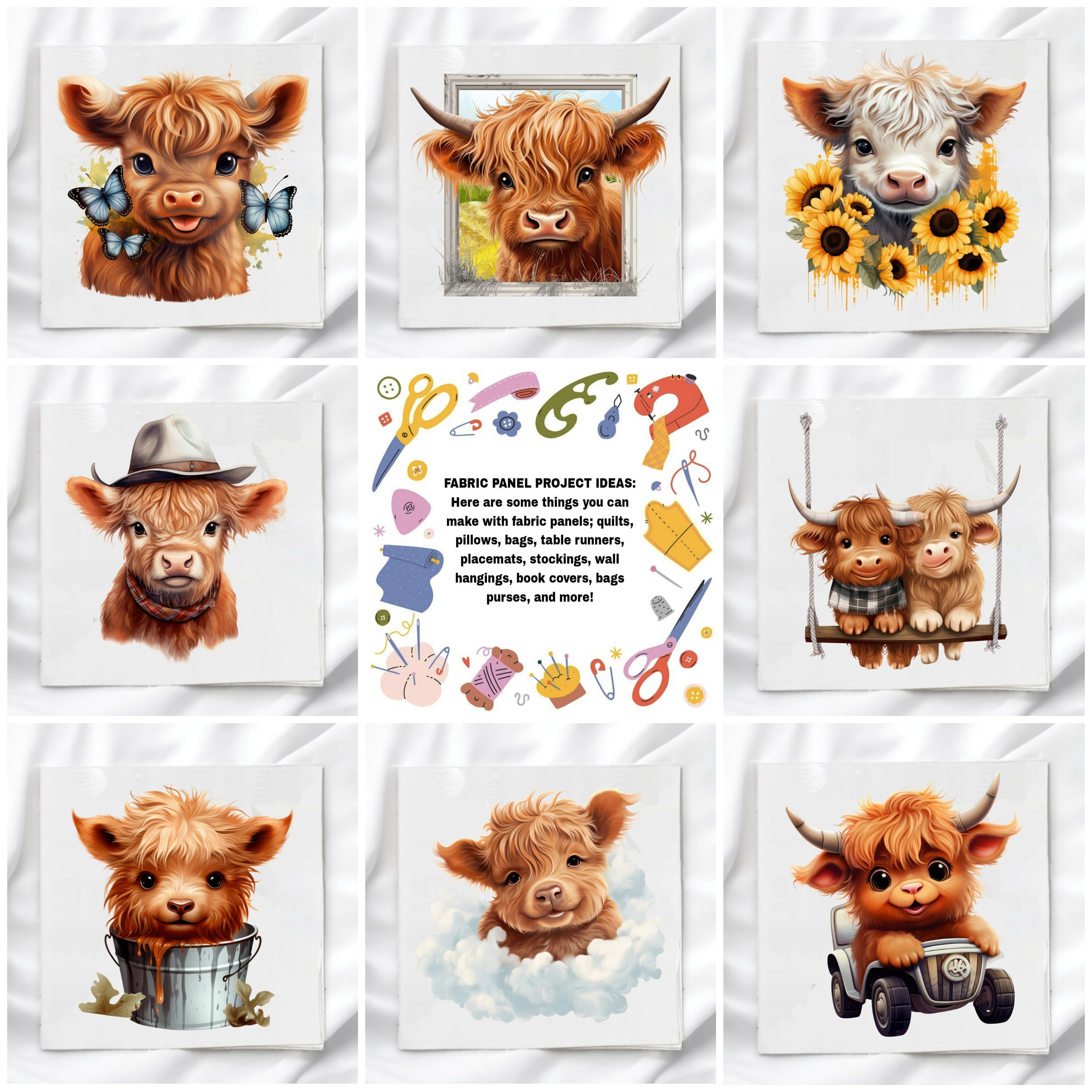Highland Cow Seamless Pattern, Cute Cow Fabric Design, Longhorn Cow  Seamless Pattern, Farm Animal Seamless File, Western Seamless Design 
