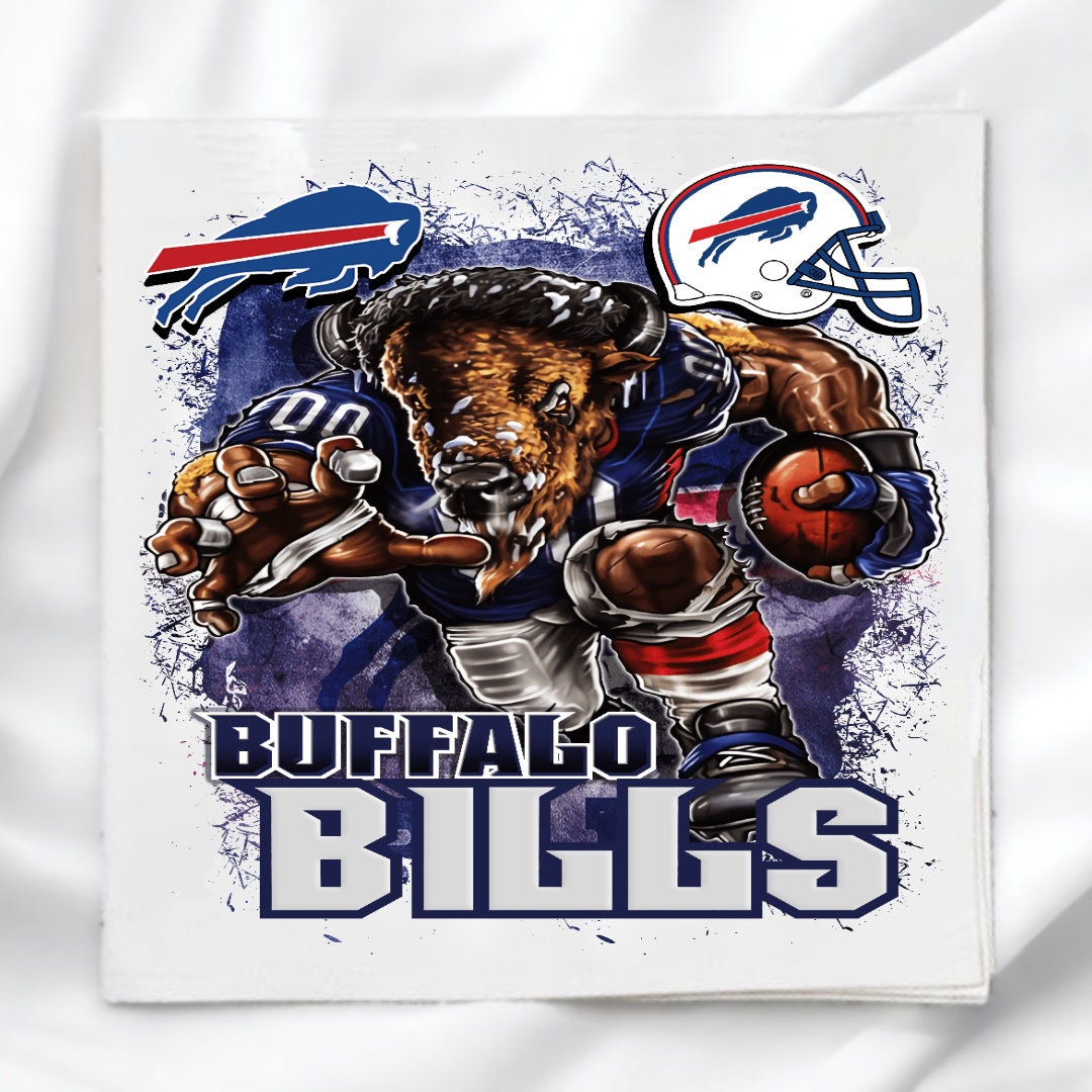 Fabric Panel, Buffalo Bills Quilt Block for Sewing Projects, NFL Fabric