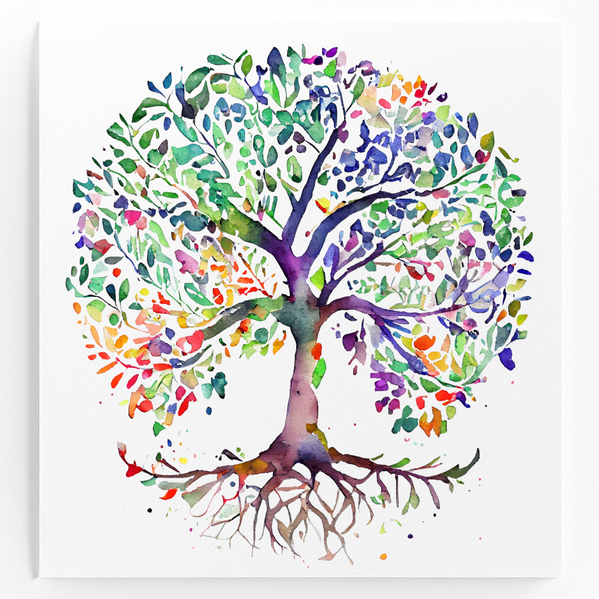Fabric Panel Tree of Life Watercolor Quilt Block Project Etsy Australia