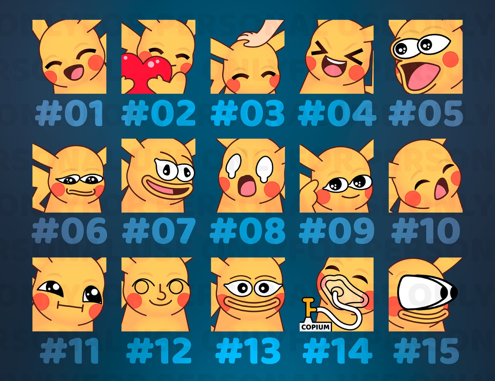 60 X Pikachu X Pokemon Emotes / Emotes / Sub Badges / Twitch Youtube ...