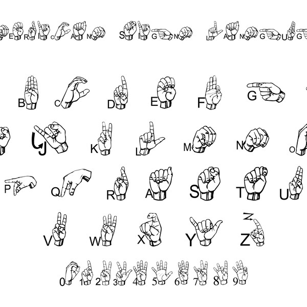 Asl Alphabet Flash Cards Svg Etsy Italia