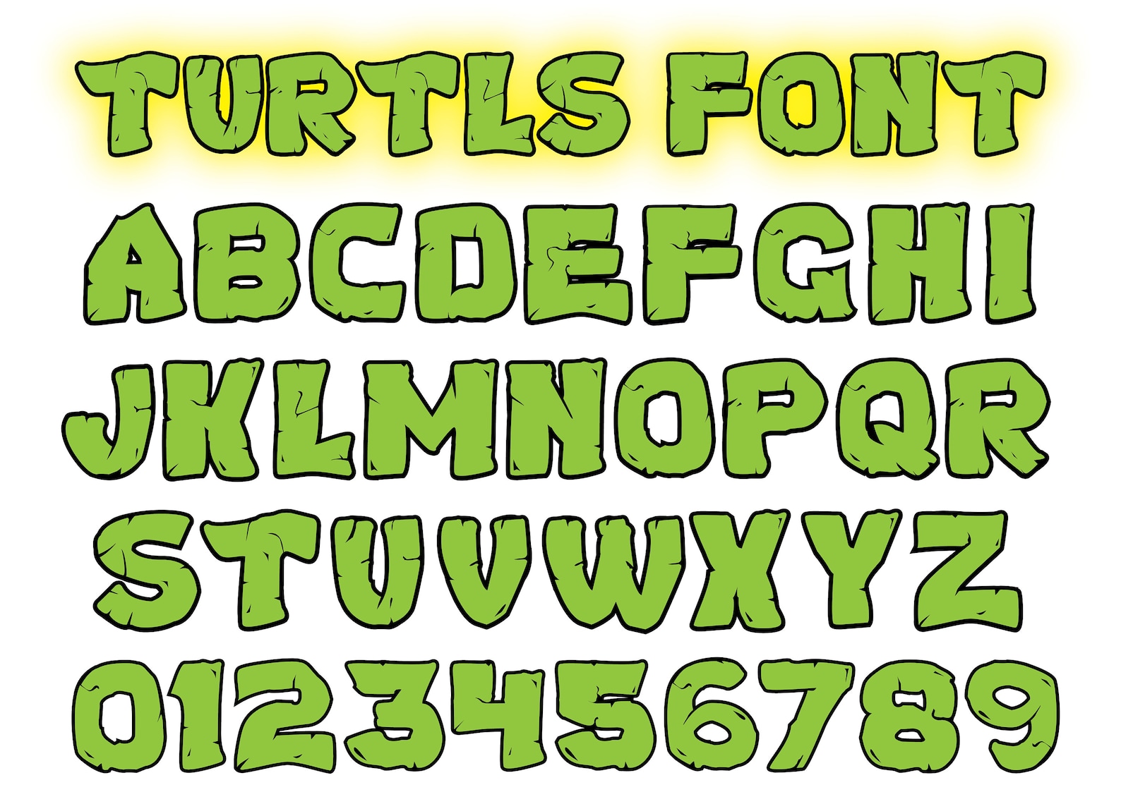 TURTLES FONT SVG, Ninja Turtles Font Svg, Ninja Turtle Alphabet Svg ...