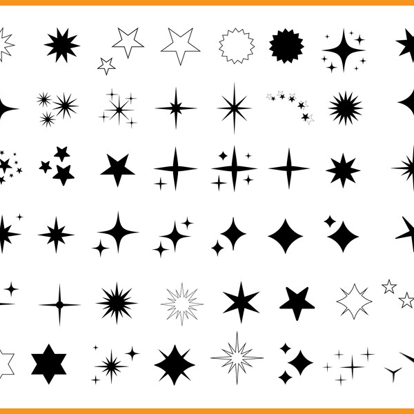 Star SVG Bundle, Star PNG, Sparkle SVG, Sparkle Png, Sparkle Stars Svg, Sparkle Stars Png, Cricut, Instant Download, Star ClipArt, Star