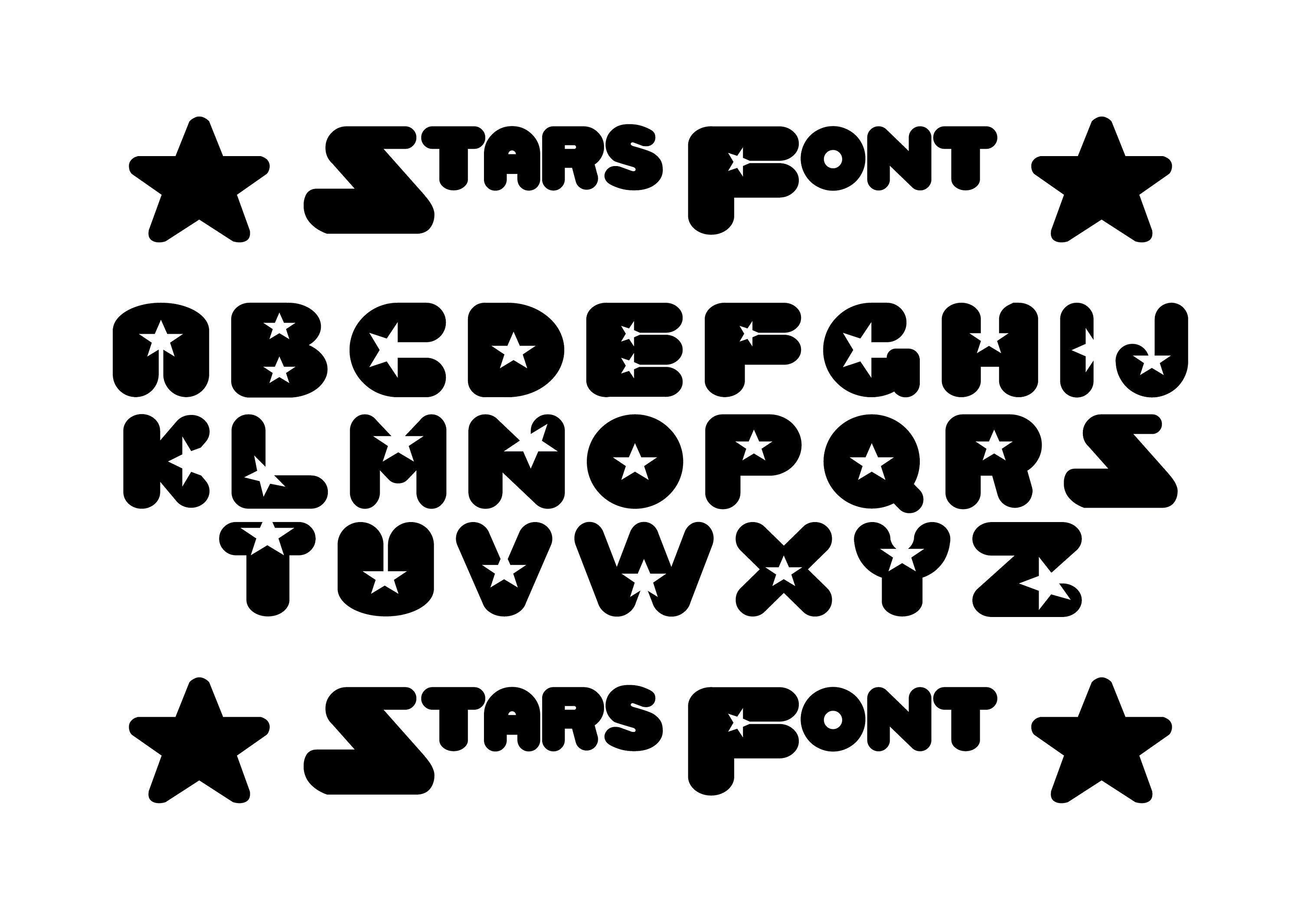 Stars Font Svg Stars Alphabet Stars Svg Sparkle Svg Etsy UK