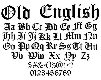 OLD ENGLISH FONT Svg, Instant Download, Old English Alphabet Svg, Old English Letters and Numbers Svg for Cricut, Digital Download, Font Svg