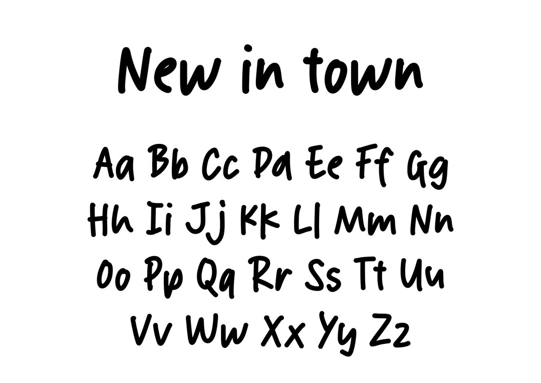New in Town Font Svg New in Town Png New in Town Font New Etsy