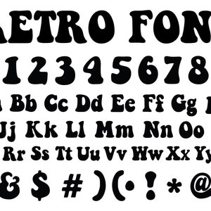 RETRO FONT SVG, Vintage Font Svg, Groovy Alphabet Svg, Retro ClipArt, Retro Font Svg, Groovy ClipArt, Font Svg, Retro Cricut, Retro Clasic