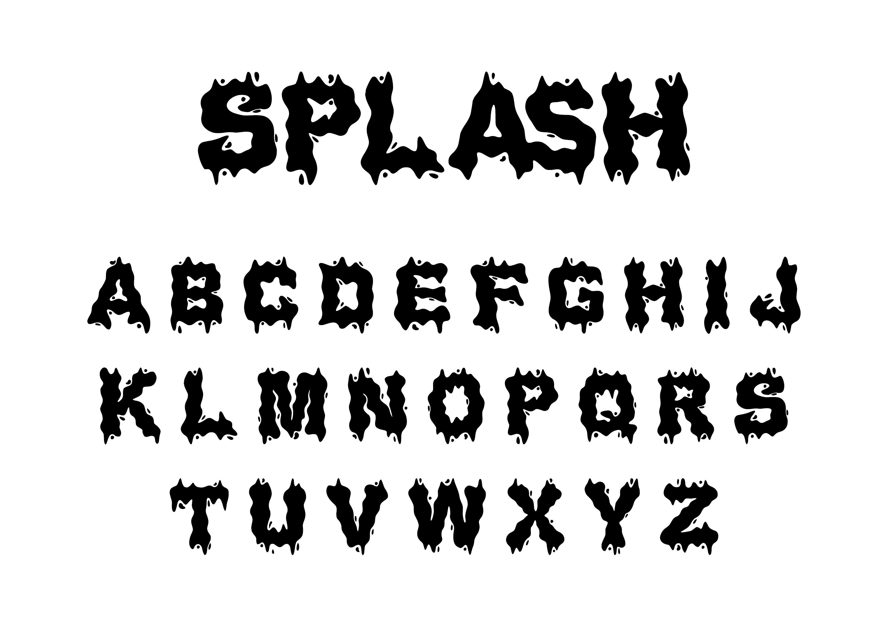 SPLASH FONT Water Font Water Splash Font Unique Font Etsy