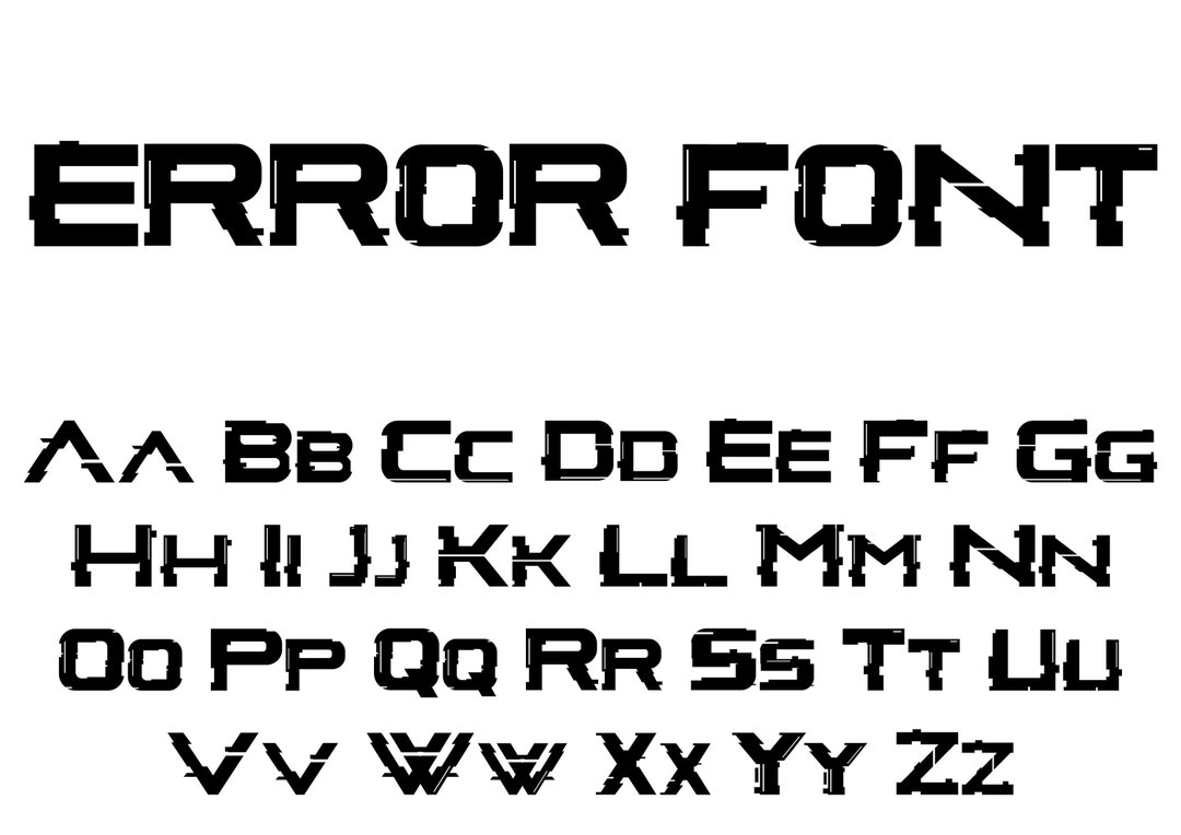 Error Font Glitch Effect Font Cyber Font, Calligraphy, Hacker Font