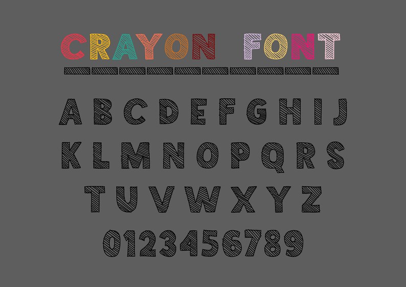 Crayon Font SVG Svg Letters Cricut Font TTF Letters Crayon Font