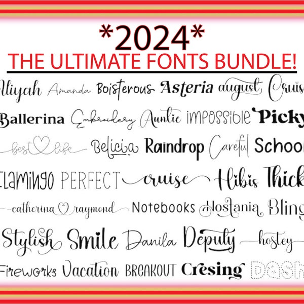 The Ultimate 200 Procreate Fonts, INSTANT DOWNLOAD, Cursive Fonts , Wedding Fonts Bundle, Handwritten Fonts, Font ttf, Fonts for Canva