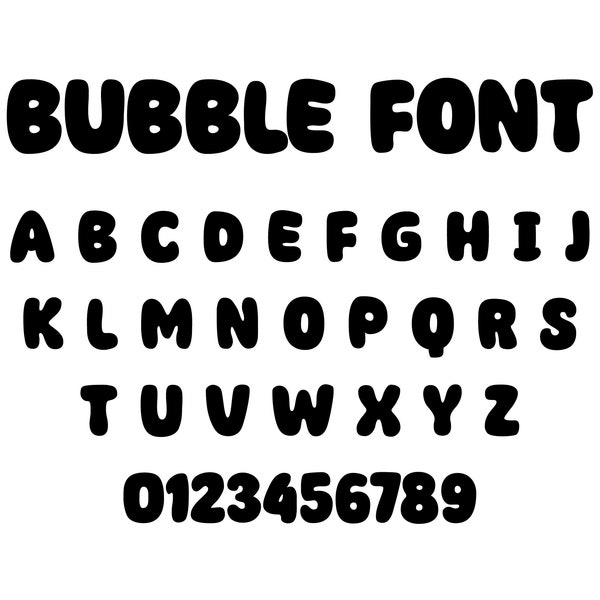 Bubble Font - Bold Handwritten Font, Smooth Font, Shiny Font, Cricut Fonts, Fonts for Crafters, Bubble Font, Instant Download