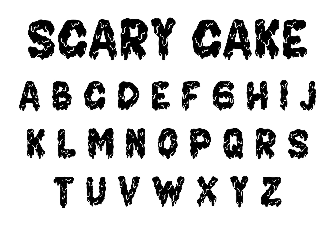 Stunned Lettering Svg Scary Cake Horror Alphabet SVG, Horror SVG Alphabet, Horror Font SVG ...