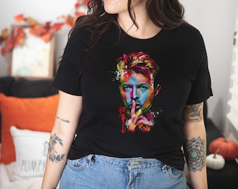 David Bowie Graphic Tee: Unisex Short Sleeve Rock and Roll T-Shirt