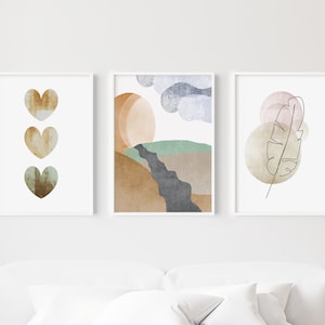 3 Piece Wall Art Boho, Tryptic Wall Art, Digital Download