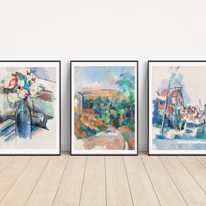 Tryptic Wall Art, Cezanne Poster, Cezanne Print, Cezanne Painting, Set Of 3
