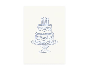 Postcard cake blue