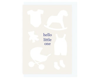Carte pliante 'Bonjour petit' / carte de félicitations pour la naissance avec enveloppe