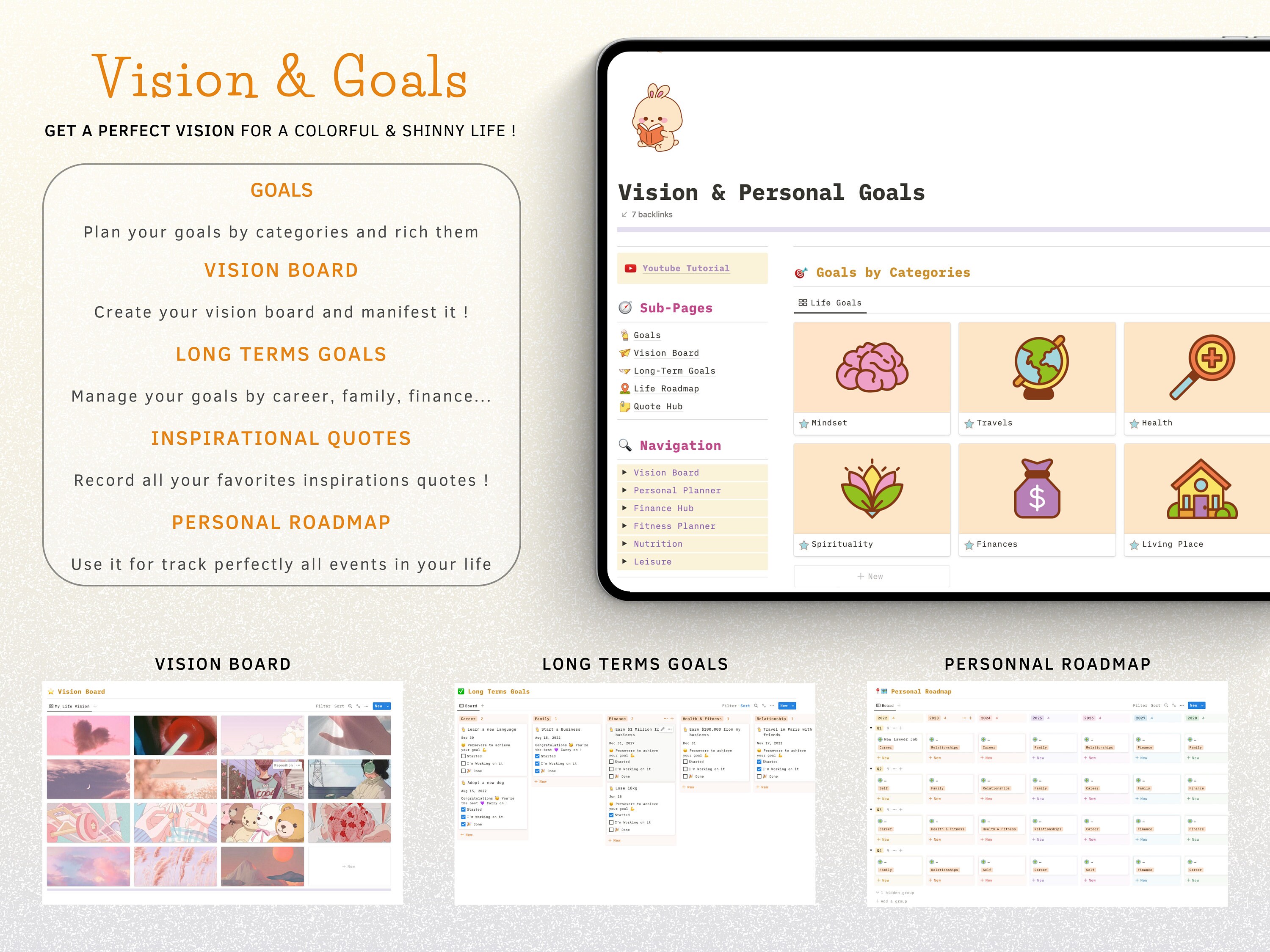 Notion Graphcs Notion Template Graphics Life Planner All in One Template Notion ...