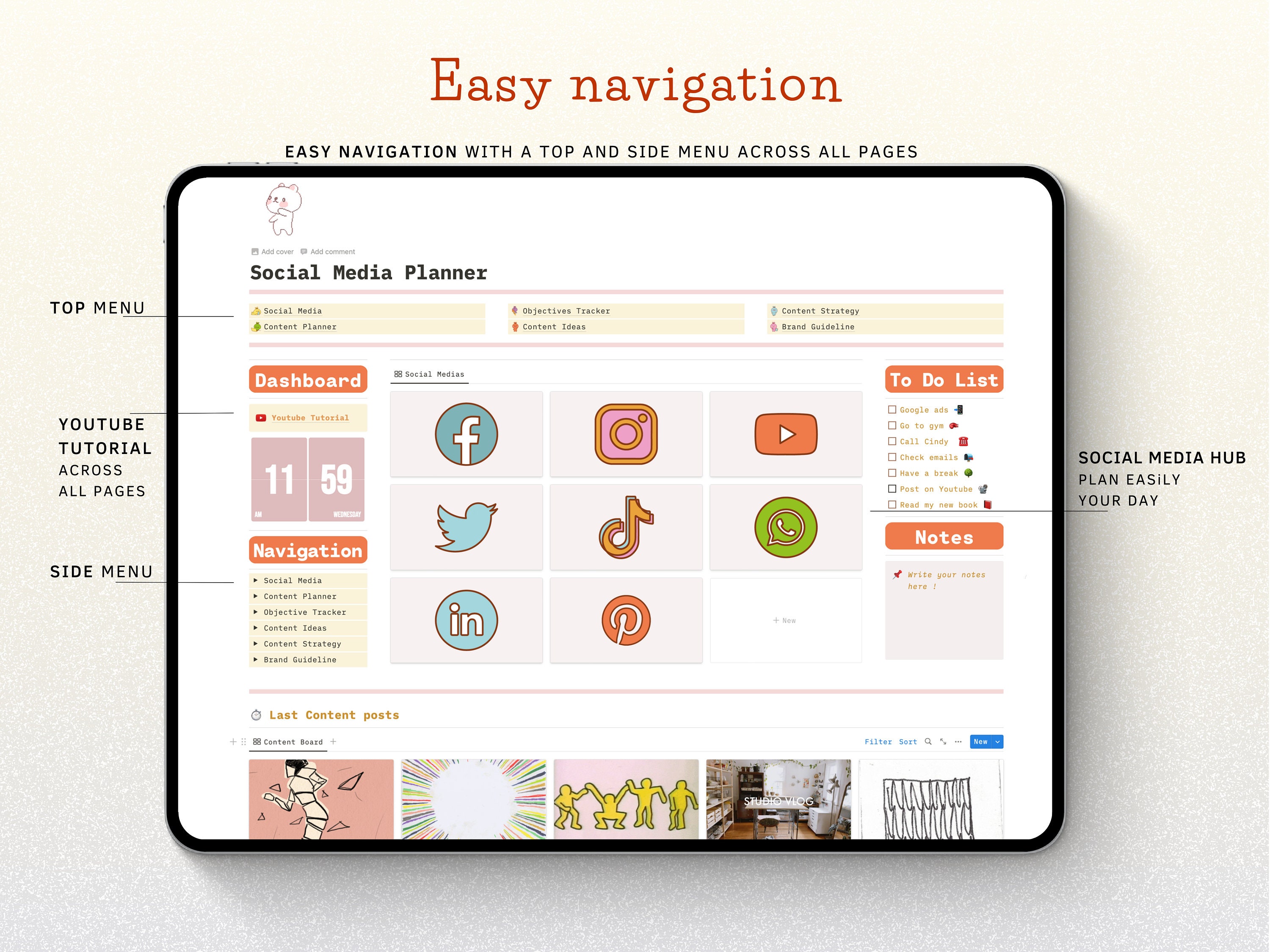 Notion Template Social Media Planner, Content Planner for Business ...
