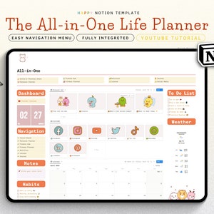 Vorstellungsvorlage Persönlicher Planer | Notion-Dashboard, All-in-One-Notion-Vorlage, Notion-Planer, Notion-Organize-Vorlage, bearbeitbare Vorlage