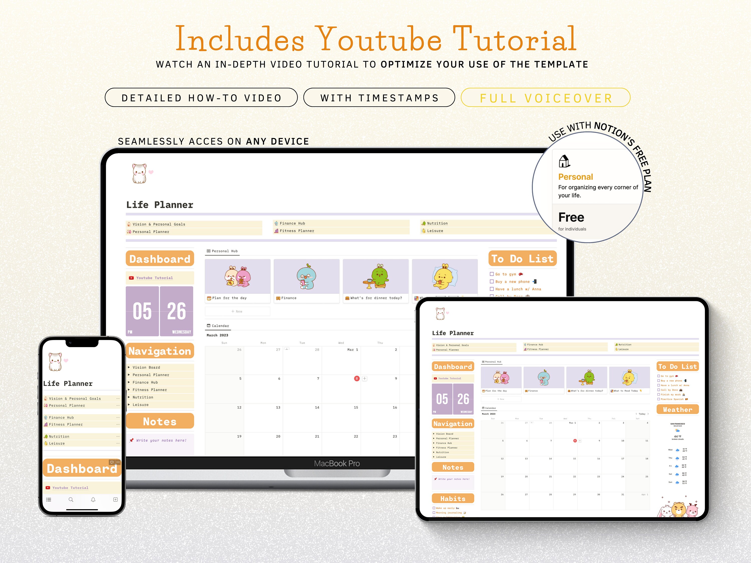 Notion Graphcs Notion Template Graphics Life Planner All in One Template Notion ...