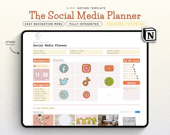 Notion Template Social Media Planner, Content Planner for Business & Freelancers Instagram Facebook Youtube Notion Planner Content Organizer