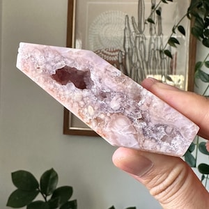 171g | Milky Pink Amethyst Beautiful Quartz Druzy Freeform Crystal | Gift For Her| Heart Chakra | Love Stone Gem Stone | Decor Piece Stand