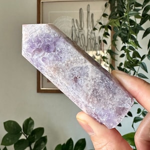 134g | Milky Pink Amethyst Beautiful Quartz Druzy Tower Crystal | Gift For Her| Heart Chakra | Love Stone Gem Stone | Statement Piece Decor