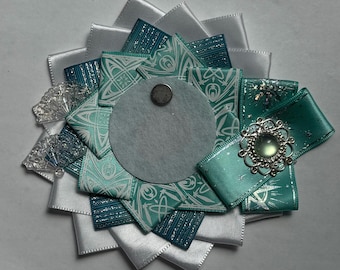 Rosette portabadge blu per ita bag, decorazioni per spille per ita bag, accessorio decorativo per portabadge anime da 55-58 mm