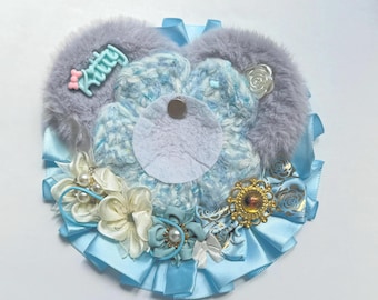 Rosette portabadge blu per ita bag, decorazioni per spille per ita bag, accessorio decorativo per portabadge anime da 55-58 mm