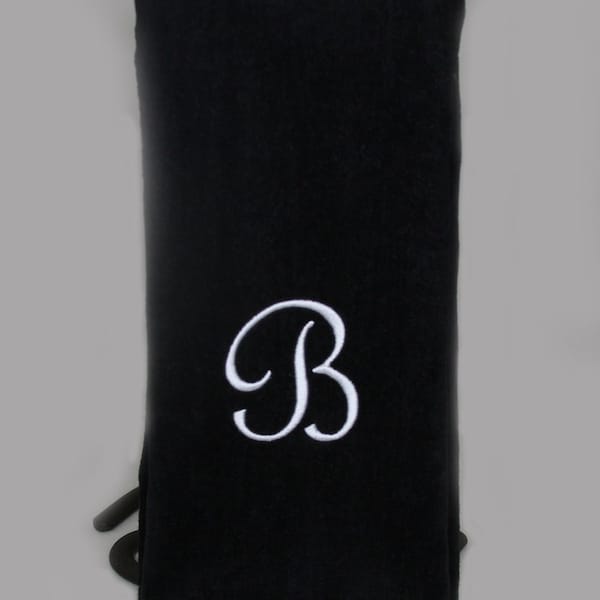 Embroidered Monogrammed Fingertip Hand Towel 100% Cotton approx 16"W x 26"L with Hemmed Ends.