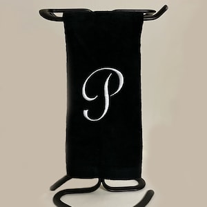 Embroidered Monogram Fingertip Hand towel 100% Cotton approx 11" x 18" with hemmed ends